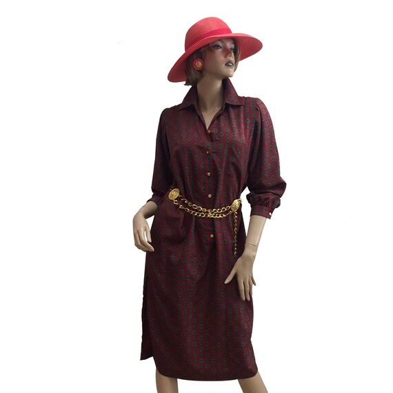 80’s I Magnin Schroder Polyester Shirt Dress
