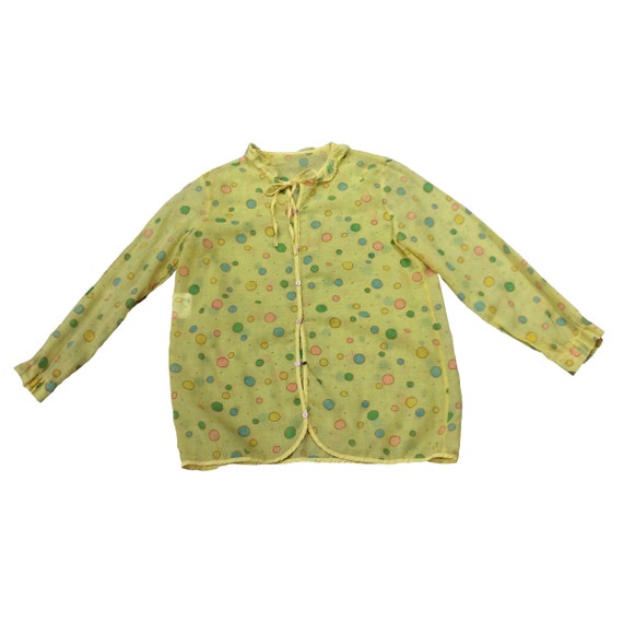 multi colored polka dot blouse