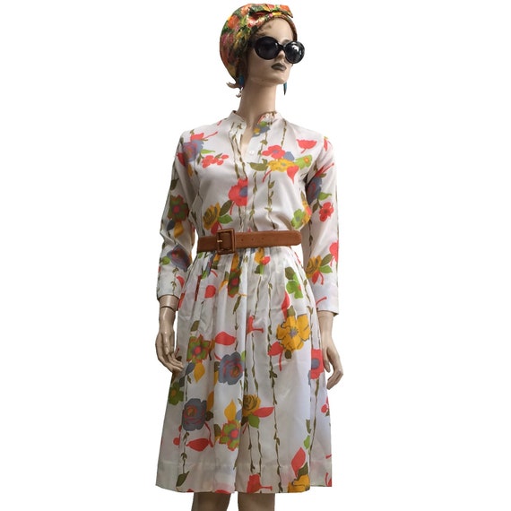 70’s Crêpe Floral Pattern Skirt + Top Set