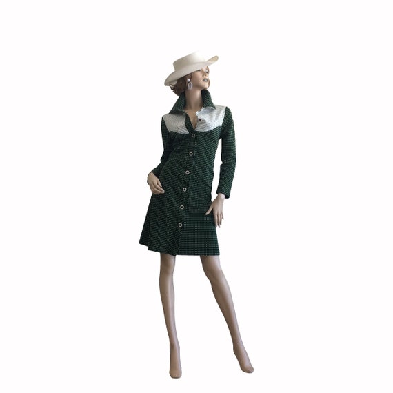 70’s Cowgirl Polyester Polka Dot Dress