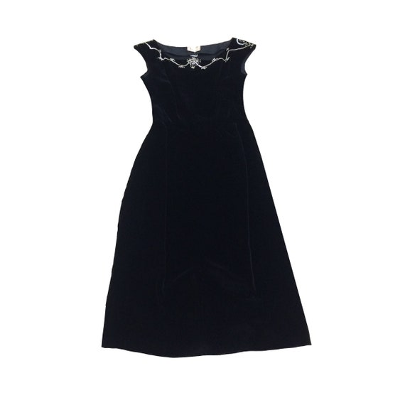 40’s Bow Neck Velvet Dress - image 2