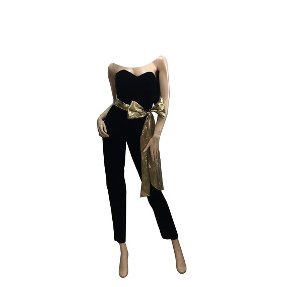 80’s Strapless Velvet Jumpsuit