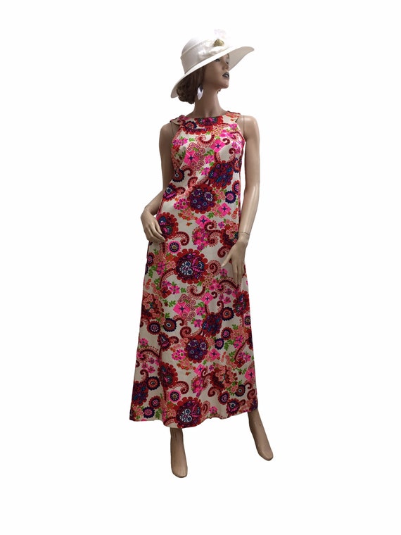 60’s Psychedelic Floral Print Dress