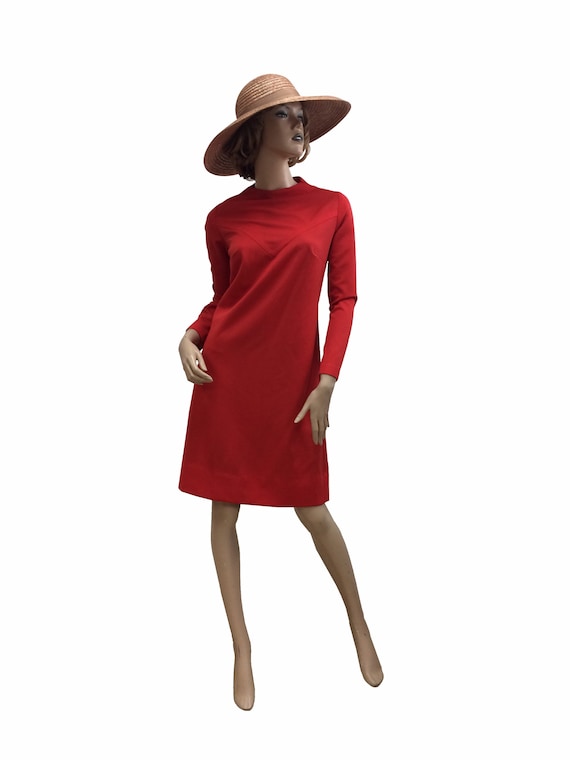 70’s Long Sleeve Polyester Dress