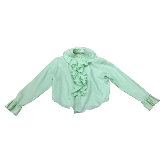 70’s Pistachio Poplin Cropped Blouse