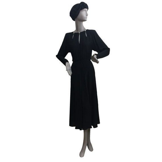 80’s Long-Sleeve Crepe Dress