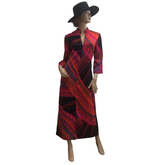 60’s Cotton Abstract Pattern Dress - image 1