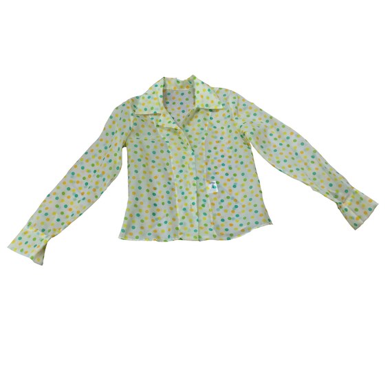 multi colored polka dot blouse