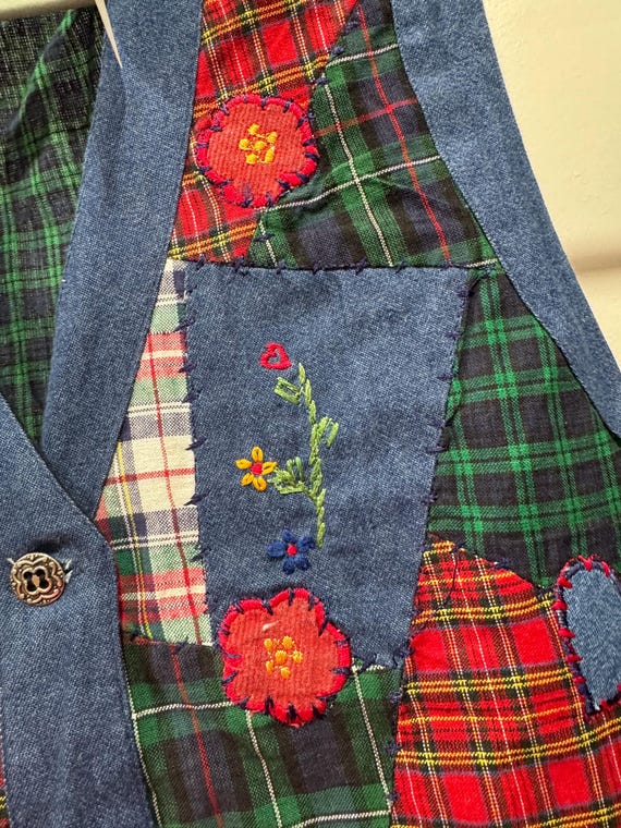 Vintage Patchwork Embroidered Vest - image 4