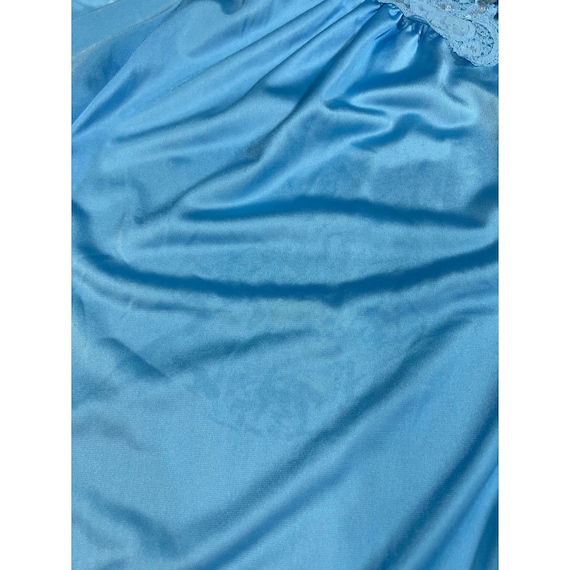 Vintage Shadowline Blue 4 pc Nylon Lace Peignoir … - image 6
