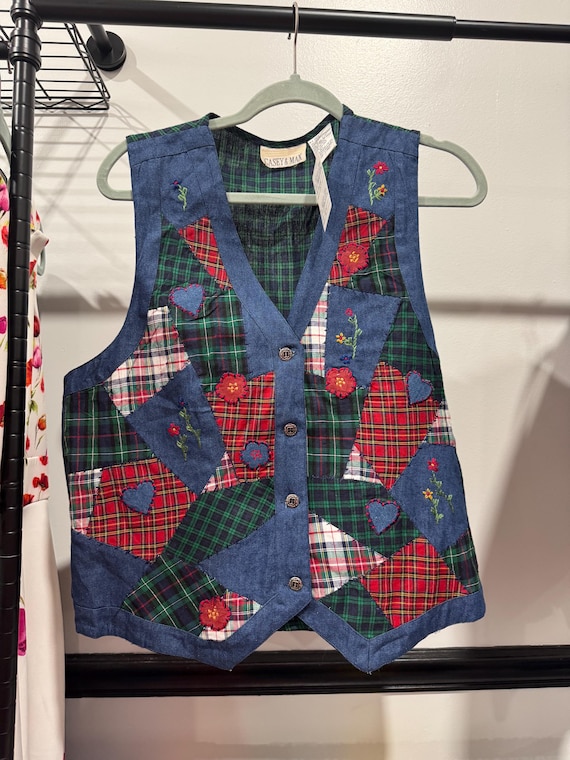Vintage Patchwork Embroidered Vest - image 1