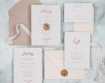 Wedding Invitation Template, Printable Download, Invite, RSVP & Details Printable, Monogram Wedding Invite, Floral Blush Wedding Invite