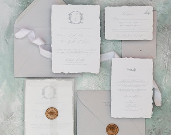 Wedding Invitation Template, Printable Download, Invite, RSVP & Details Printable Wedding Crest Invitation, Monogram Wedding Invitation