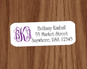 Return Address Labels | Monogrammed Shipping and Mailing Stickers | Personalized New Home Gift