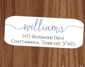 Family Return Address Labels Stickers - Custom Personalized Family Return Address Shipping Label - Calligraphy Labels