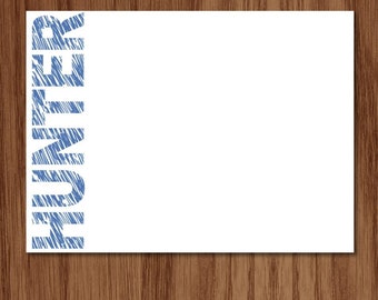 Tarjetas de felicitación planas personalizadas / Papelería personalizada para niños / Notas de agradecimiento para niños