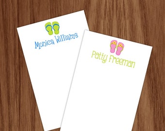 Personalized Flip Flops Notepad | Beach Themed Stationery Gift | Custom Memo Pad