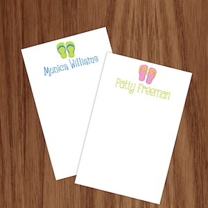 Personalized Flip Flops Notepad | Beach Themed Stationery Gift | Custom Memo Pad