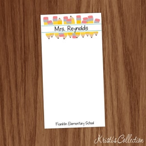 Personalized Teacher Notepad | Pencil Stationery | Back to School Teacher Appreciation Gifts