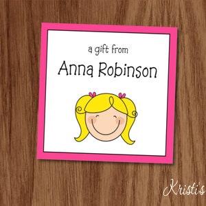 Girls Calling Cards | Kids A Gift From Stickers | Stick Figure Happy Birthday From Cards | Boys Present Labels