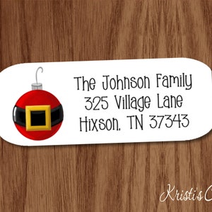 Christmas Address Label | Santa Shipping Stickers | Personalized Holiday Mailing Labels | Envelope Return Address