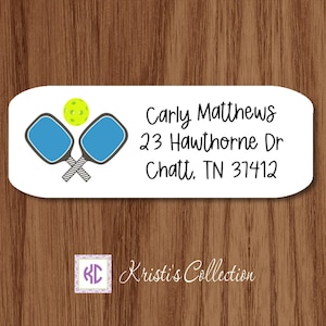 Pickleball Return Address Labels | Personalized Shipping and Mailing Stickers | Gifts for Her