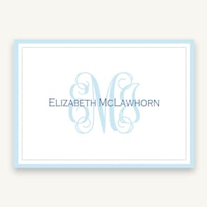 Classic Folded Thank You Note Cards With Name | Monogrammed Personalized Stationery for Women