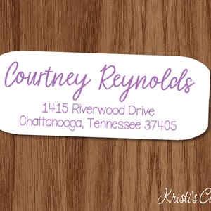 Calligraphy Return Address Stickers | Personalized Mailing Label for Ladies | Shipping Stickers for New Home