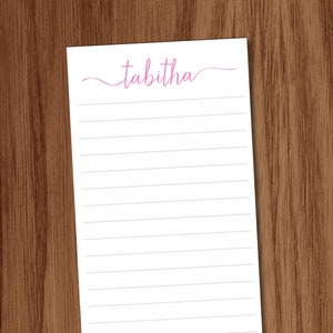 Lined Calligraphy Notepad | Women's Stationery Gift | Modern Script Memo Pad for Grocery and To Do Lists