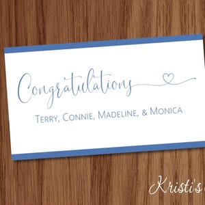 Family Gift Tags | Congratulations From Present Stickers | Graduation, Wedding Swing Tags | Calligraphy Calling Cards