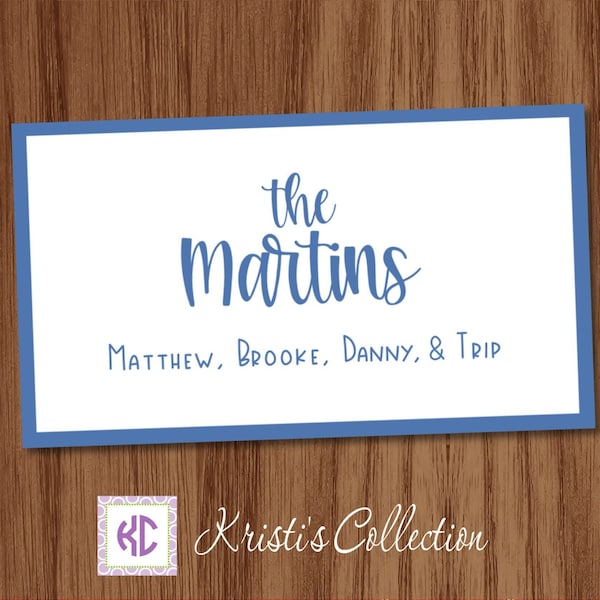 Family Calligraphy Calling Cards or Stickers | Personalized Birthday a Gift From Tags | Family Stationery