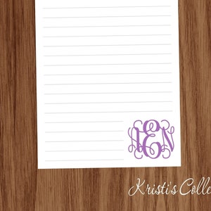 Monogrammed Lined Notepad | Personalized Stationery Gift for Mom. Wife, Friend, Coworker | Personal Stationery
