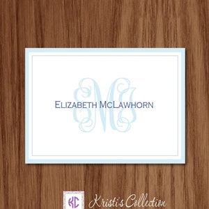 Classic Monogrammed Folded Thank You Note Cards With Name | Personalized Stationery for Women