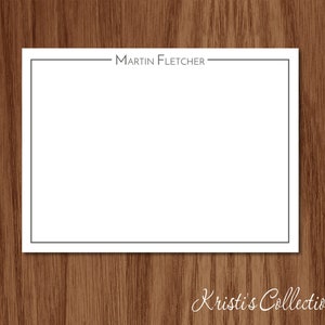 Personalized Flat Note Cards | Custom Masculine Stationery | Professional Stationery for Men