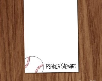 Baseball Notepad Gift for Kids, Boys, Coaches | Personalized Sports Stationery