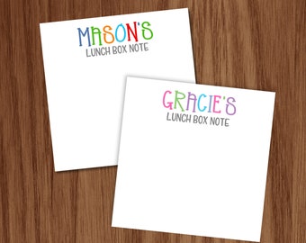 Bloc de notas personalizado / Bloc de notas para lonchera / Bloc de notas escolar de colores arcoíris para niños
