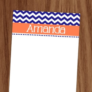 Chevron Notepad | Personalized Custom Name Stationery | Writing Pad for Women | Gift for Her