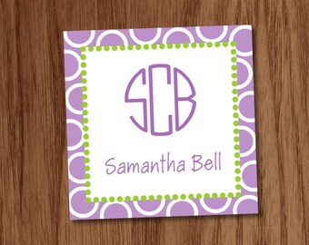 Monogrammed Gift Tag | Ladies Custom Calling Cards | Girls A Gift From Sticker | Present Label for Gift Bags
