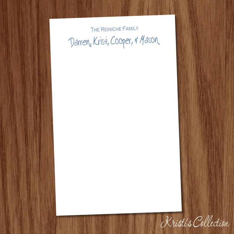 Personalized Family Notepads Note Memo Pads Gift for Etsy
