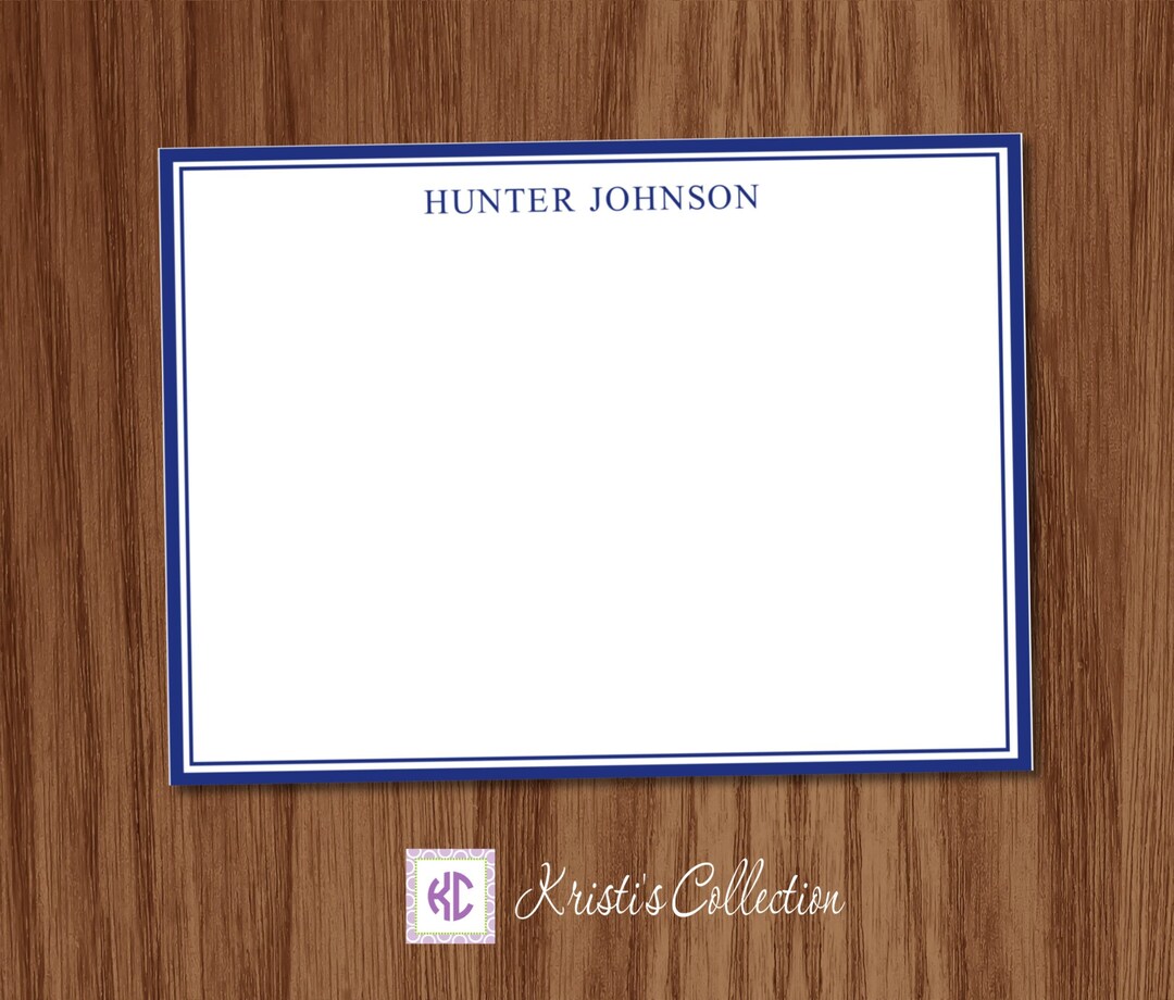 Masculine Flat Note Cards | Personalized Stationery for Men | Boys ...