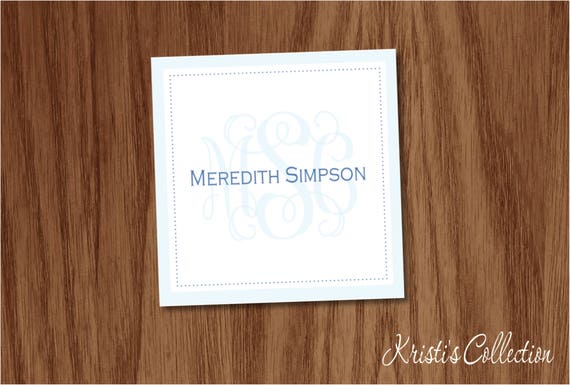 Personalized Monogrammed Calling Card Classic Gift Tags Etsy Personalized Monogrammed Calling Card Classic Gift Tags Etsy