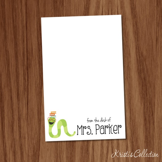 Personalized Teacher Note Memo Pad Notepad Gift Back to Etsy