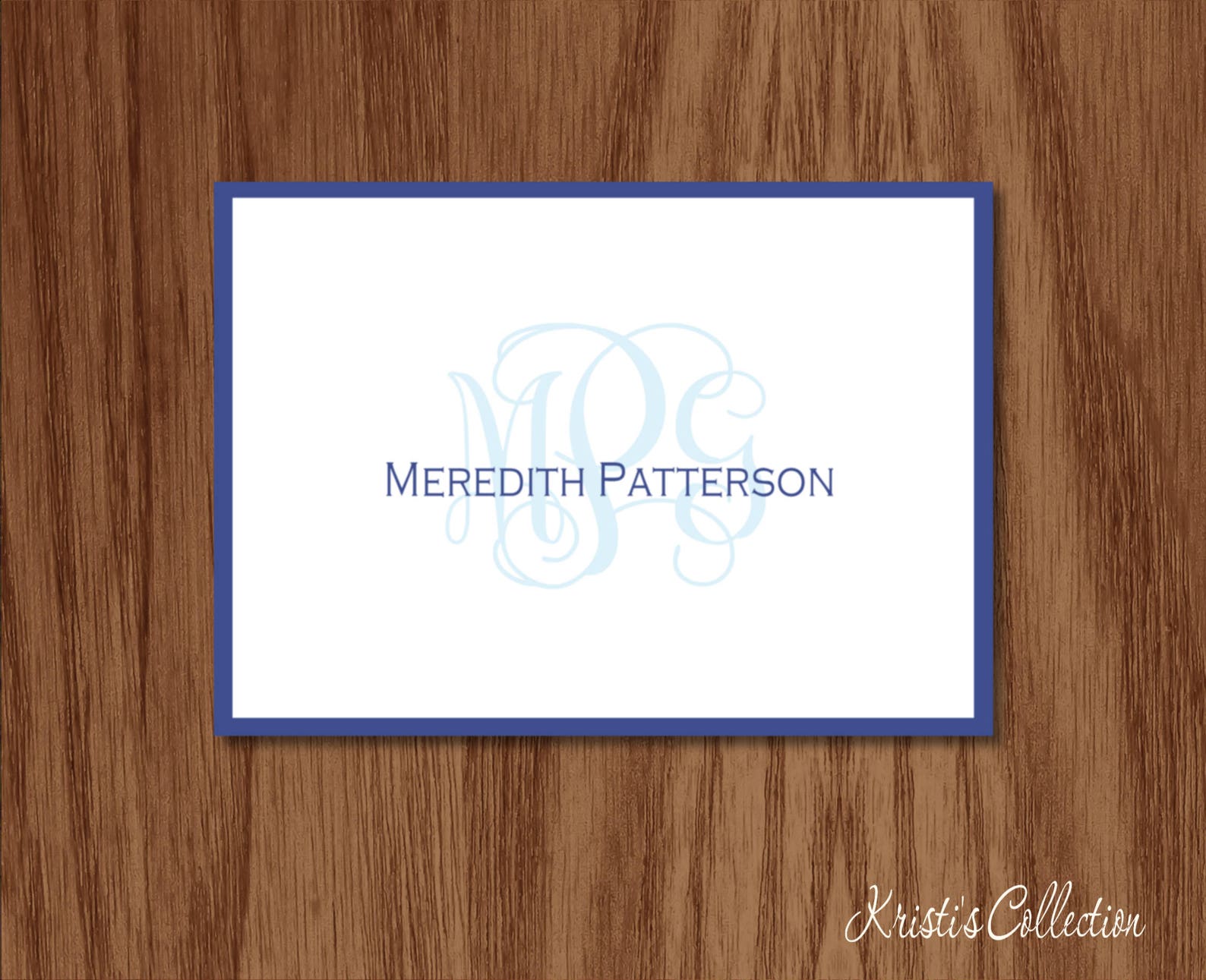 Classic Monogrammed Folded Note Cards Custom Stationery for Etsy
