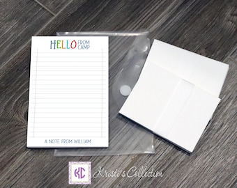 Stationery Set for Camp | Kids Personalized Lined Notepad with Envelopes | Boys and Girls Stationery for Letters Home to Parents