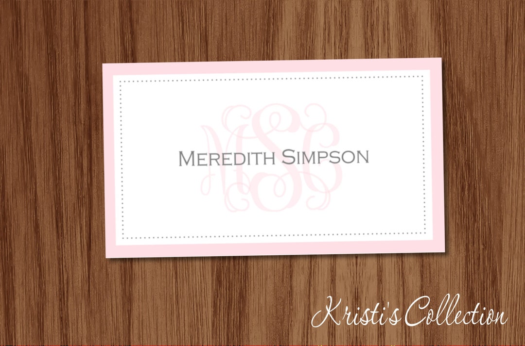 Monogrammed Calling Card or Sticker Classic Ladies Gift Tags Simple