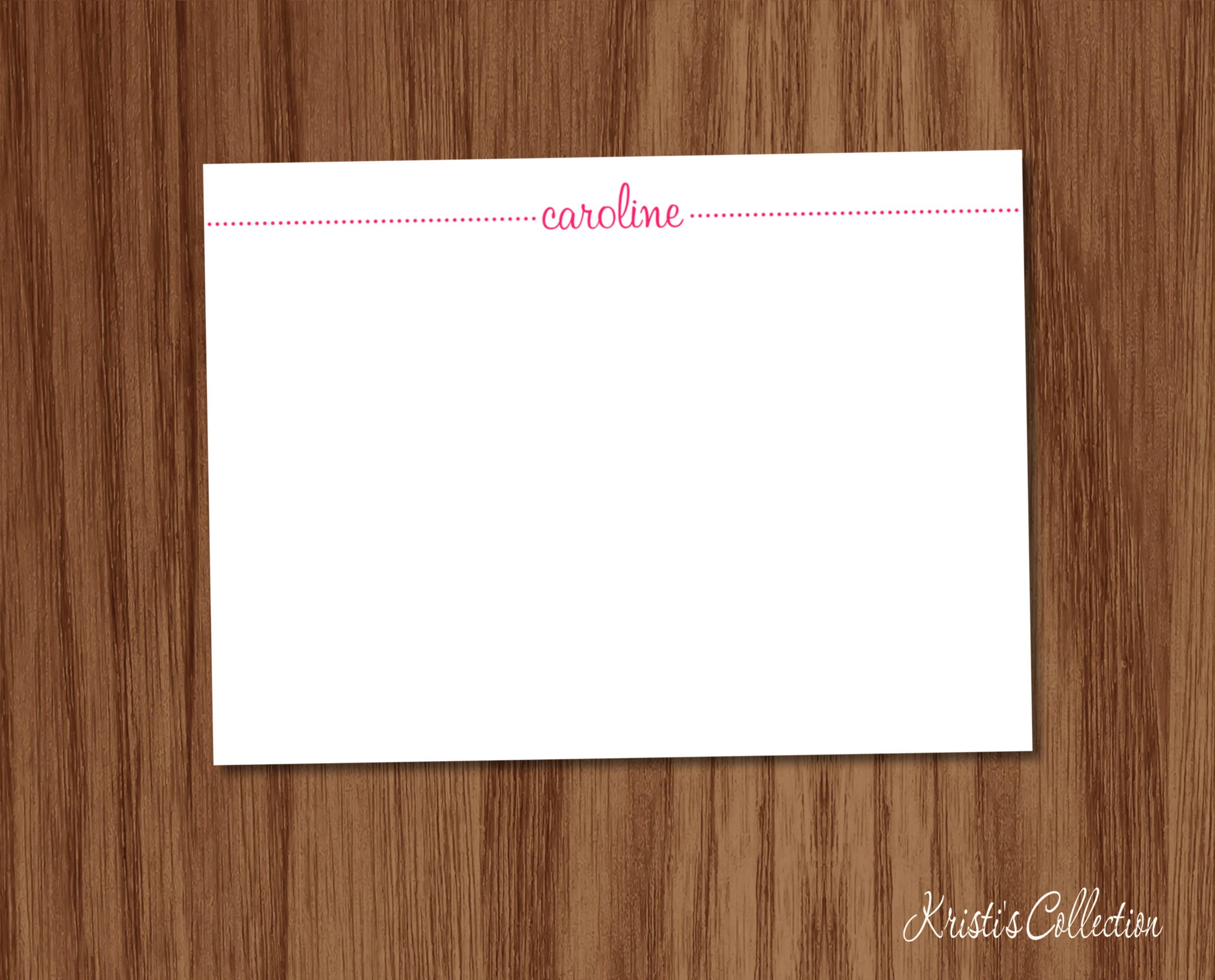 Personalized Simple Flat Note Card Set Stationery Stationary | Etsy