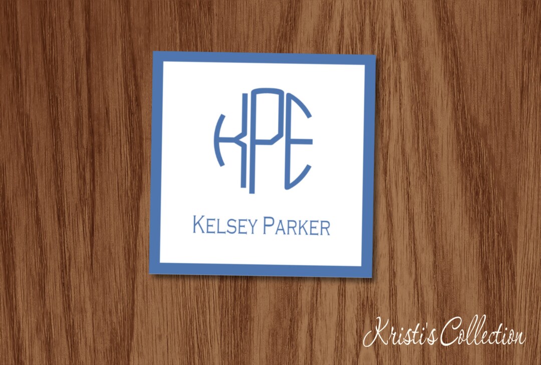 Personalized Monogrammed Calling Cards Gift Tags Stickers Etsy
