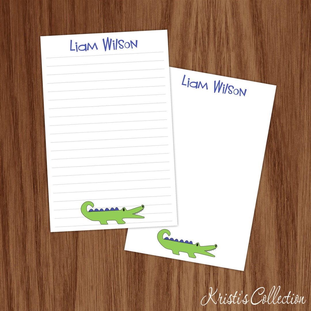 Alligator Notepad | Boys Personalized Preppy Crocodile Gifts | Custom ...