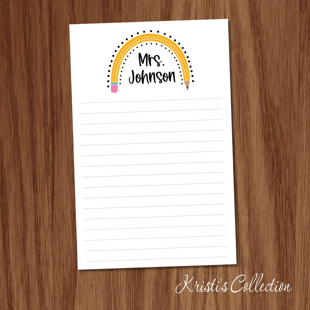 Teacher Notepad | Personalized Stationery Gift for Back to School ...