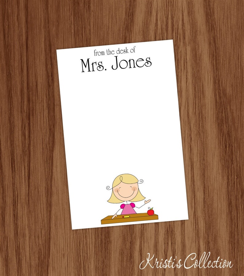 Teacher From the Desk of Notepad | Stick Figure Custom Personalized ...